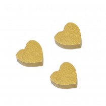 15 CONFETTIS CŒURS BOIS 2.5X2.5X1CM OR MÉTAL
