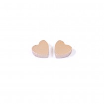 15 CONFETTIS CŒURS BOIS 2.5X2.5X1CM OR ROSE MÉTAL