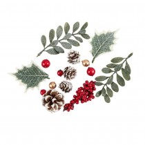 15 PIÈCES DECORATIVES NOËL 1-15CM VERT ROUGE OR