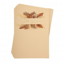 15 PLANS DE TABLE PALM LEAF 14.8X21CM SABLE OR