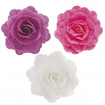 15 ROSES COMESTIBLES 7CM MULTICOLORE