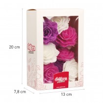 15 ROSES COMESTIBLES 7CM MULTICOLORE