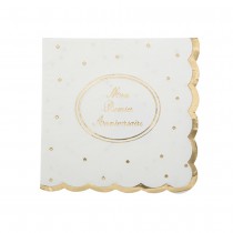 16 SERVIETTES PAPIER 1ER ANNIVERSAIRE 33CM BLANC