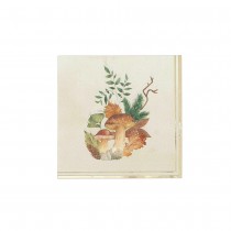 16 SERVIETTES PAPIER CHAMPIGNONS AUTOMNE 33CM