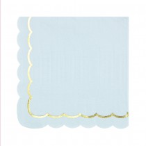 16 SERVIETTES PAPIER FESTON LIGNE OR 33CM BLEU