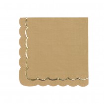 16 SERVIETTES PAPIER FESTON LIGNE OR 33CM KRAFT