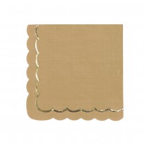 16 SERVIETTES PAPIER FESTON LIGNE OR 33CM KRAFT