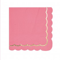 16 SERVIETTES PAPIER FESTON LIGNE OR 33CM ROSE BARBIE