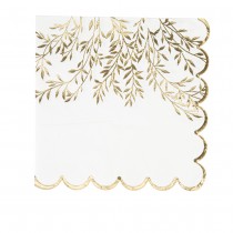 16 SERVIETTES PAPIER JOLIS BRINS 33CM BLANC