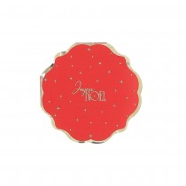 16 SERVIETTES PAPIER JOYEUX NOËL 32CM ROUGE OR