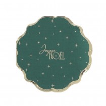16 SERVIETTES PAPIER JOYEUX NOËL 32CM VERT OR