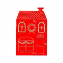 16 SERVIETTES PAPIER MAISON 33CM ROUGE OR