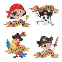 16 STICKERS PAPIER COCO LE PIRATE 5X5CM