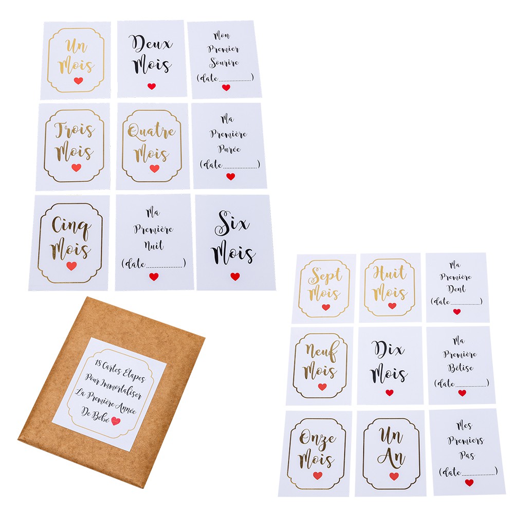 18 Cartes Etapes De Croissance Bebe 14x19cm