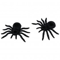 2 ARAIGNÉES DÉCO PVC 10CM NOIR