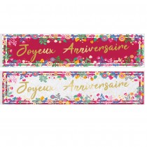 2 BANNIÈRES ANNIVERSAIRE FLORAL 61X16CM