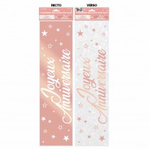 2 BANNIERES JOYEUX ANNIVERSAIRE ROSE GOLD