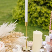 2 BOUGIES FLAMBEAU CONIQUES 25CM 7H BLANC
