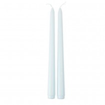 2 BOUGIES FLAMBEAU CONIQUES 25CM 7H BLEU CIEL