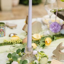 2 BOUGIES FLAMBEAU CONIQUES 25CM 7H LILAS
