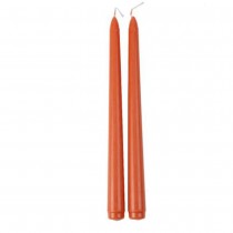 2 BOUGIES FLAMBEAU CONIQUES 25CM 7H ORANGE