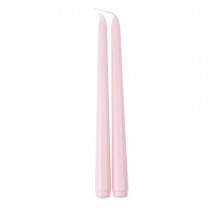2 BOUGIES FLAMBEAU CONIQUES 25CM 7H ROSE POUDRÉ