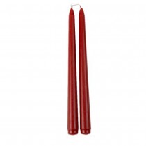 2 BOUGIES FLAMBEAU CONIQUES 25CM 7H ROUGE