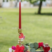 2 BOUGIES FLAMBEAU CONIQUES 25CM 7H ROUGE