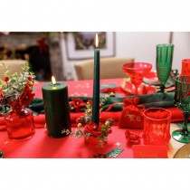 2 BOUGIES FLAMBEAU CONIQUES 25CM 7H VERT ANGLAIS
