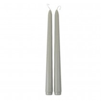 2 BOUGIES FLAMBEAU CONIQUES 25CM 7H VERT-DE-GRIS