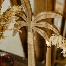 2 BOUGIES FLAMBEAU CONIQUES LED 27.5CM CAMEL