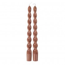 2 BOUGIES FLAMBEAU TORSADÉES 25CM 7H CAMEL