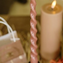 2 BOUGIES FLAMBEAU TORSADÉES 25CM 7H CAMEL