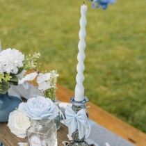 2 BOUGIES FLAMBEAU TORSADÉES 25CM 7H CIEL