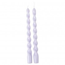 2 BOUGIES FLAMBEAU TORSADÉES 25CM 7H LILAS