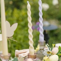 2 BOUGIES FLAMBEAU TORSADÉES 25CM 7H LILAS