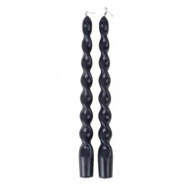 2 BOUGIES FLAMBEAU TORSADÉES 25CM 7H MARINE