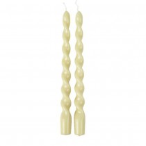 2 BOUGIES FLAMBEAU TORSADÉES 25CM 7H SAUGE