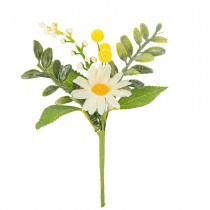 2 BOUQUETS ARTIFICIELS MARGUERITE MIMOSAS 15CM