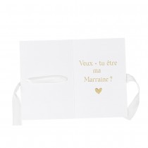 2 CARTES DEMANDE PARRAIN MARRAINE 10X15CM ROSE