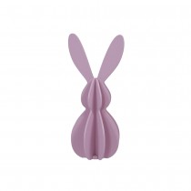 2 CENTRES TABLE LAPIN SILHOUETTE BOIS 17.5CM ROSE