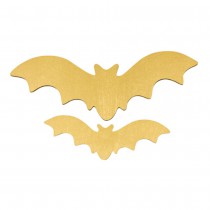 2 CHAUVES SOURIS DORÉES EN BOIS 7X20X5CM