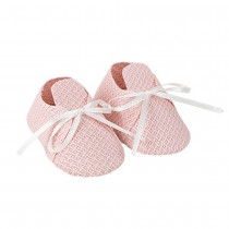 2 CONTENANTS TISSU CHAUSSURES BÉBÉ 8.5X4.5CM ROSE