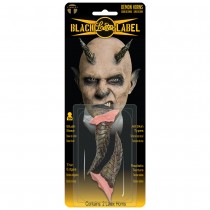 2 CORNES LATEX TEXTURÉ NOIR DÉMON MALÉFIQUE