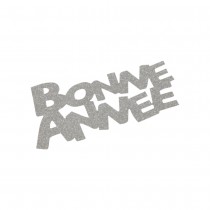 2 DÉCO TABLE TISSU BONNE ANNÉE 5.8X12CM ARGENT