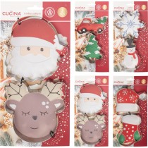 2 EMPORTE-PIÈCES INOX NOËL 13X11.5X20CM ARGENT