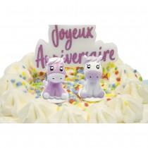 2 FIGURINES RÉSINE PONEY SUR PIC DÉCO GÂTEAU