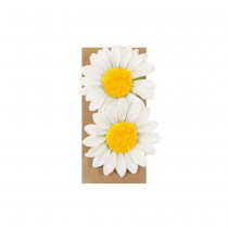 2 FLEURS MARGUERITE ARTIFICIELLE 9CM BLANC