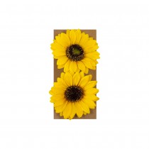 2 FLEURS TOURNESOL ARTIFICIELLE 9CM JAUNE