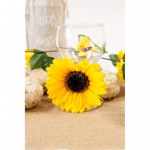 2 FLEURS TOURNESOL ARTIFICIELLE 9CM JAUNE